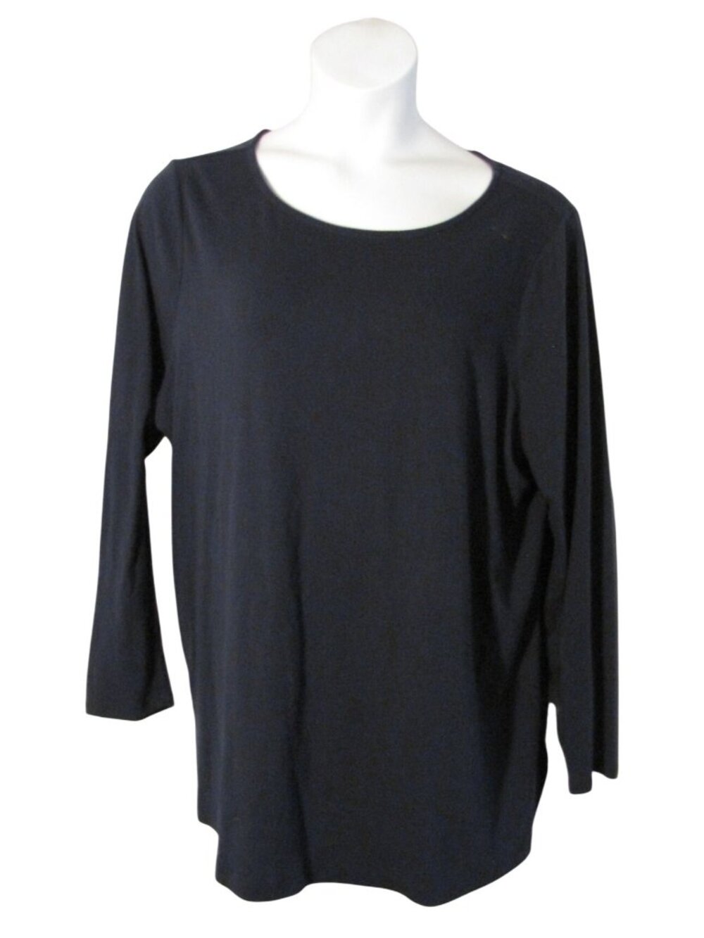 Lane Bryant 22/24 3X Navy Blue Long Sleeve Knit Shirt Top